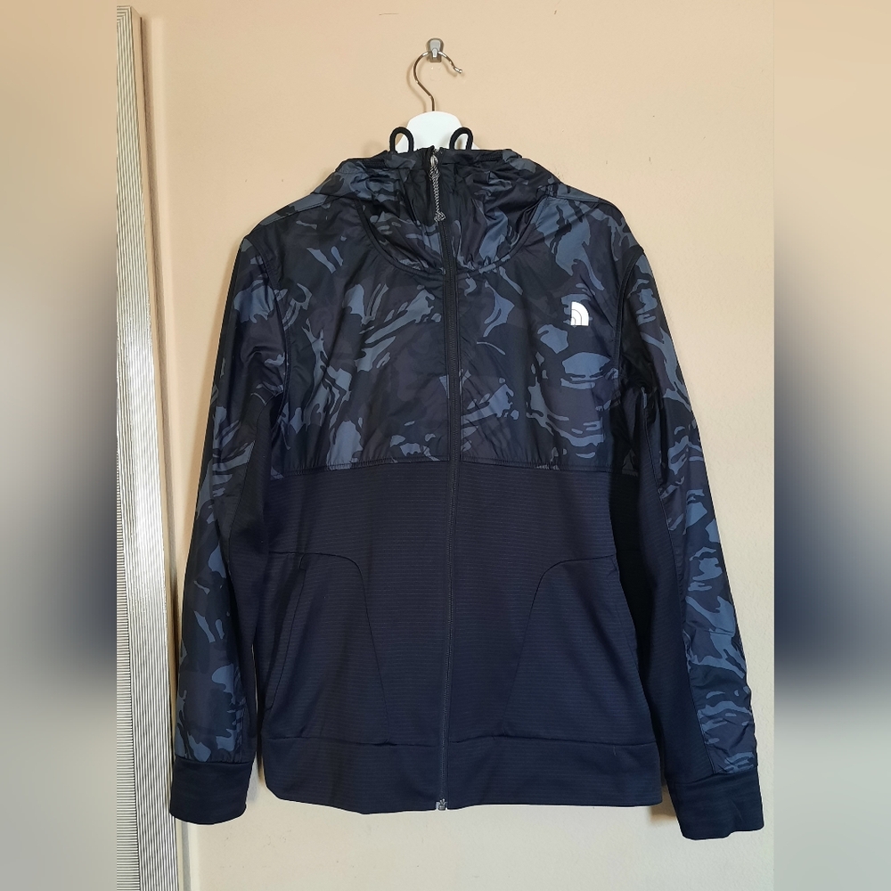 The North Face Men's Black and Gray Lightweight Jacket Sweatshirt Hoodie